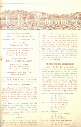 The B.C. Mountaineer 1926 March cover